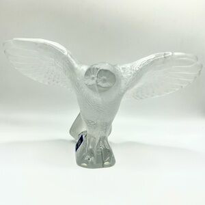 Cristal de Sèvres France Frosted Crystal Owl Figurine Paperweight w/ Box